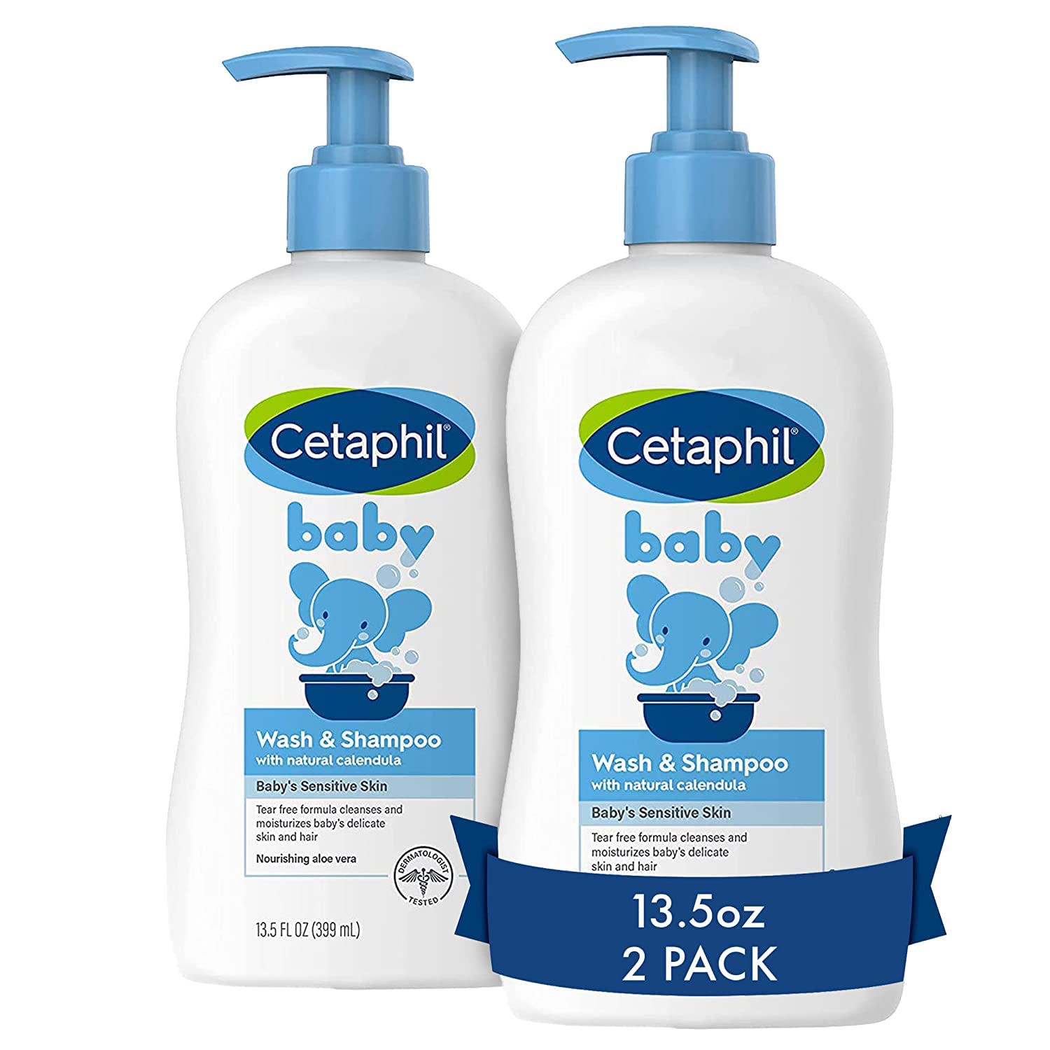 230816032827335_1 Cetaphil Baby Wash & Shampoo Plus Body Lotion, Healthy Skin Essentials, Head to Toe Hydration for up to 24 Hours, for Delicate, Sensitive Skin, 2-Pack,White - Image 1